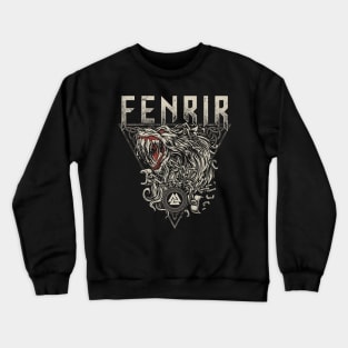 Norse Fenrir Wolf Ragnarok Viking Mythology Valknut Crewneck Sweatshirt